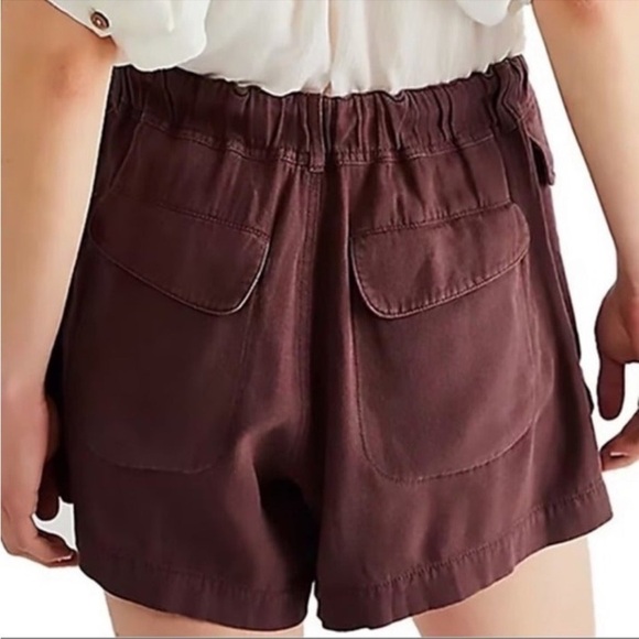 NWT Free People Linen Shorts Drawstring  Off Shore Utility Loose Baggy Brown XS - Picture 8 of 10